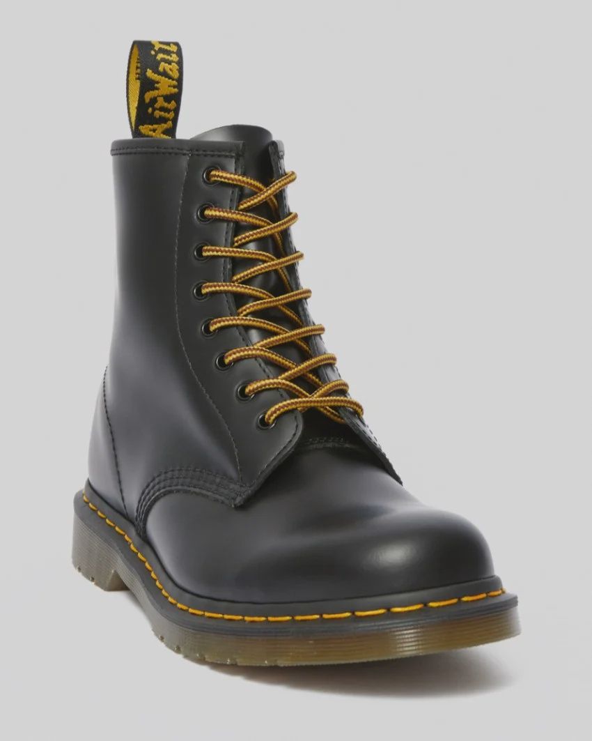 DR MARTENS 8-10 EYE LACE BROWN/YELLOW ROUND 140CM - BROWN/YELLOW ROUND