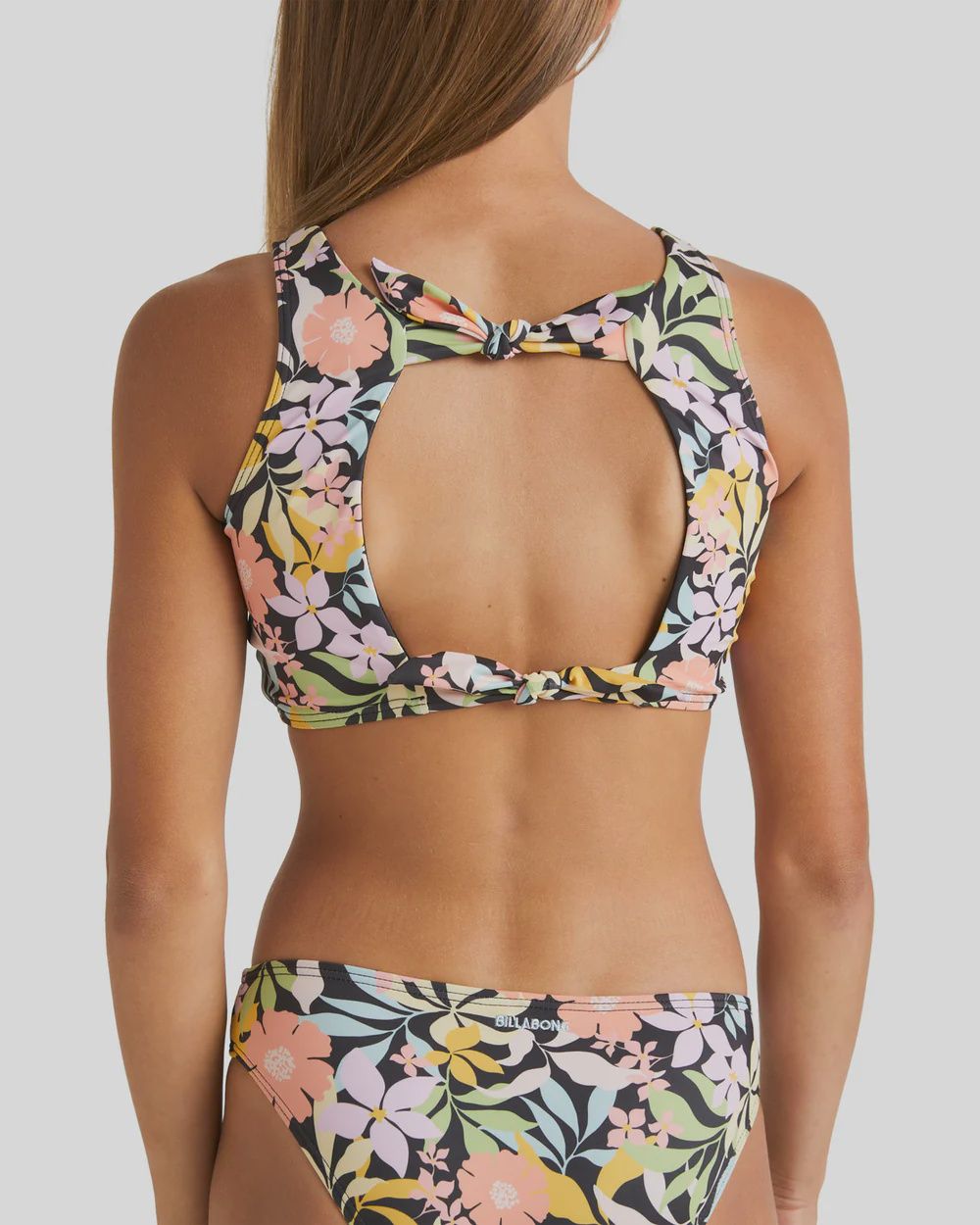 BILLABONG GIRLS TEEN SWEET TALKIN HIGH NECK BIKINI SWIM SET - BLACK