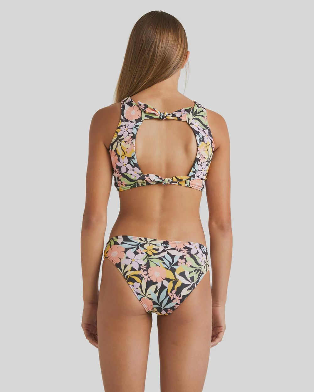 BILLABONG GIRLS TEEN SWEET TALKIN HIGH NECK BIKINI SWIM SET - BLACK