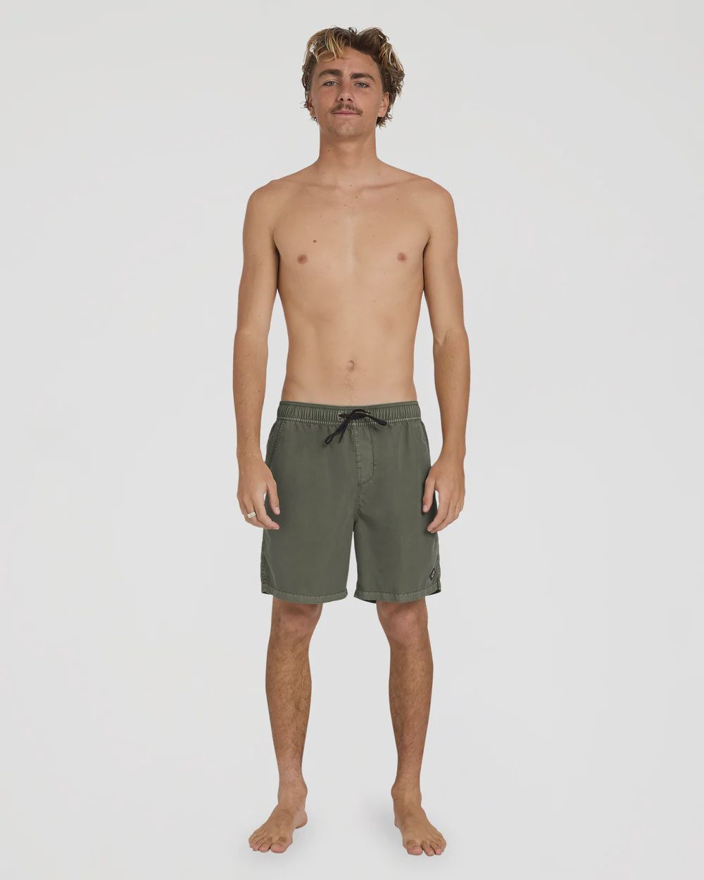 BILLABONG MENS ALL DAY OVERDYED LAYBACK SHORT - DARK MILITARY