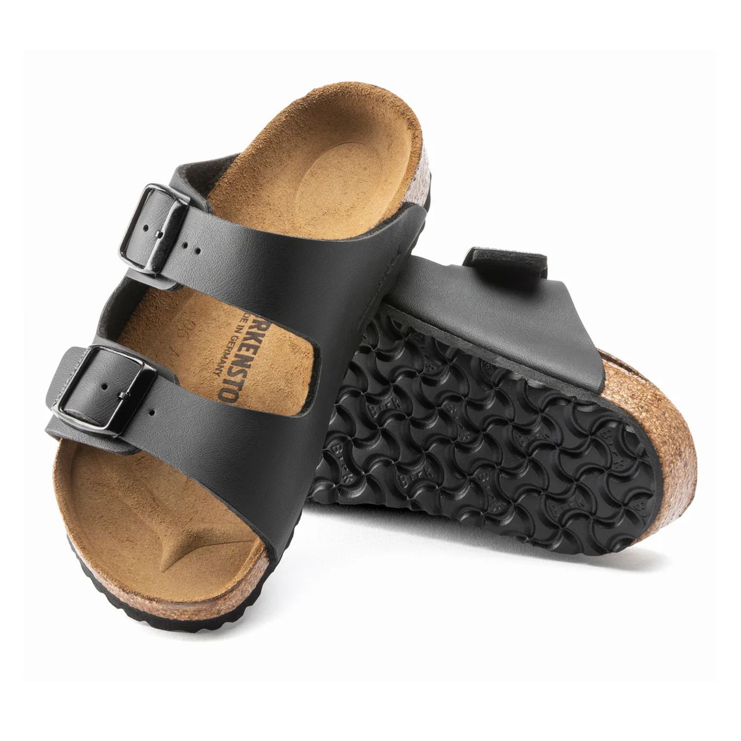 BIRKENSTOCK KIDS ARIZONA BIRKO FLOR NARROW - BLACK