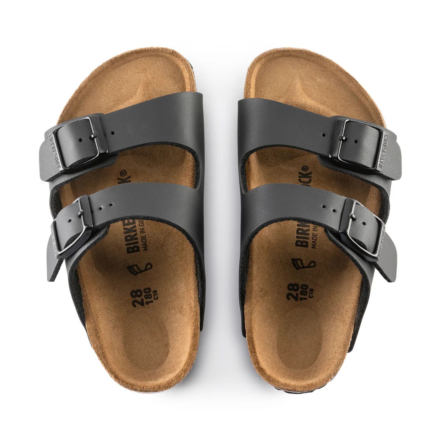 BIRKENSTOCK KIDS ARIZONA BIRKO FLOR NARROW - BLACK