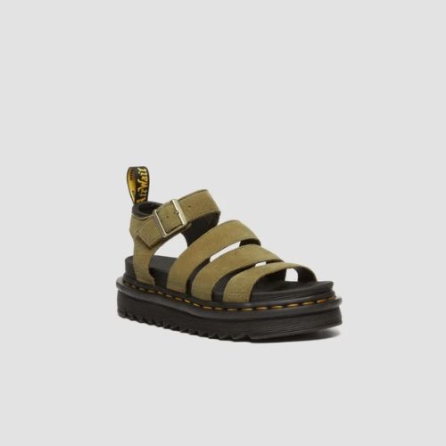 DR MARTENS BLAIRE 3 STRAP  SANDAL- MUTED OLIVE