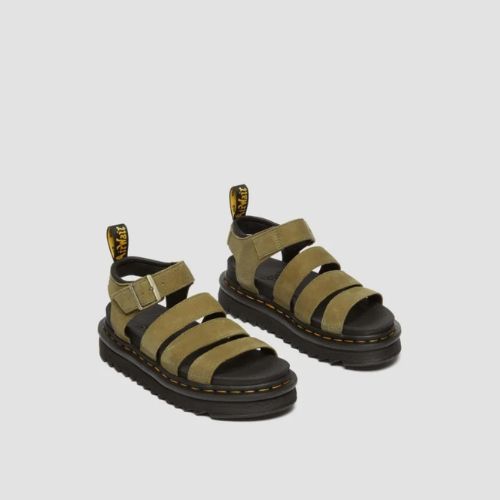 DR MARTENS BLAIRE 3 STRAP  SANDAL- MUTED OLIVE