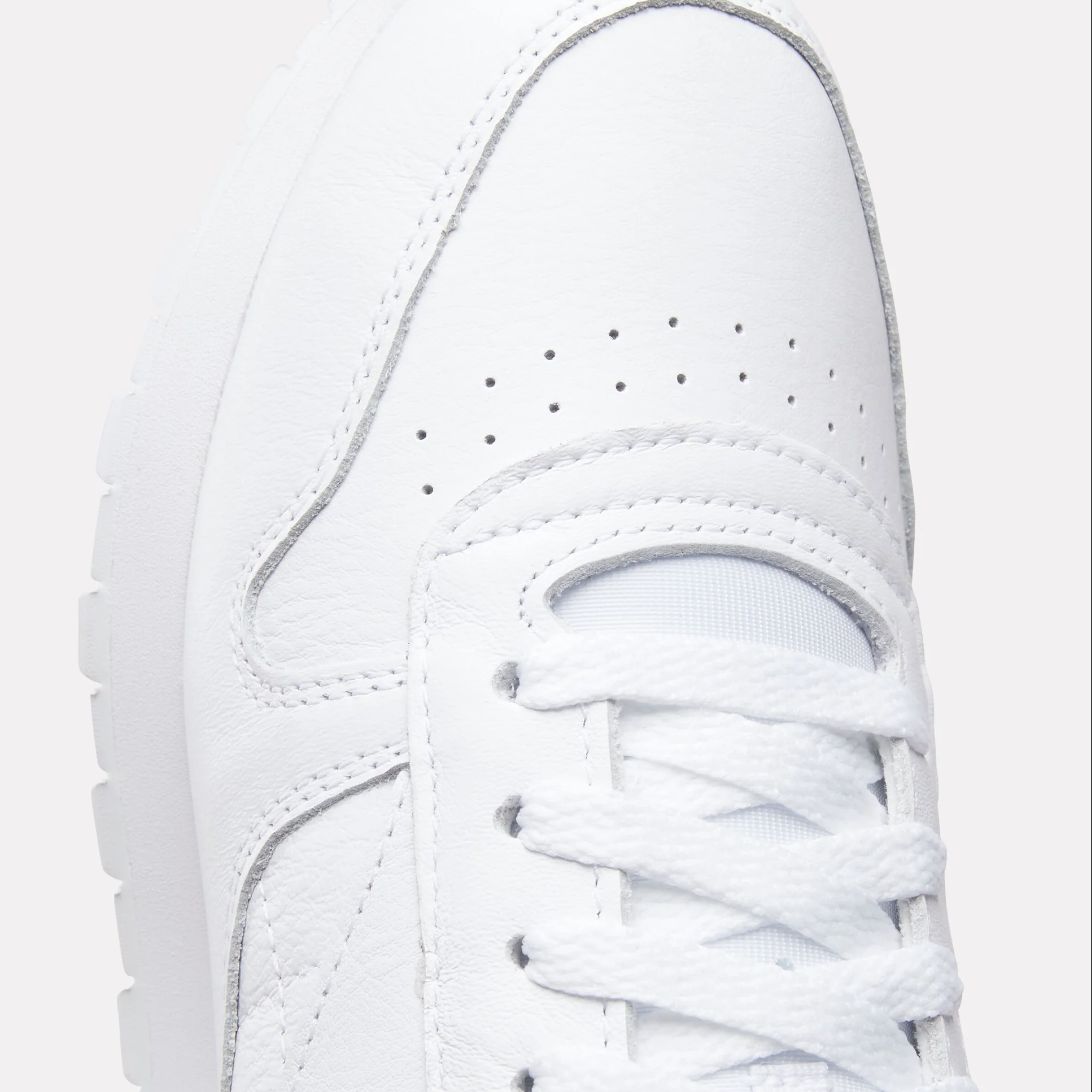 REEBOK UNISEX CLASSIC LEATHER SHOE - WHITE/WHITE/PUGR