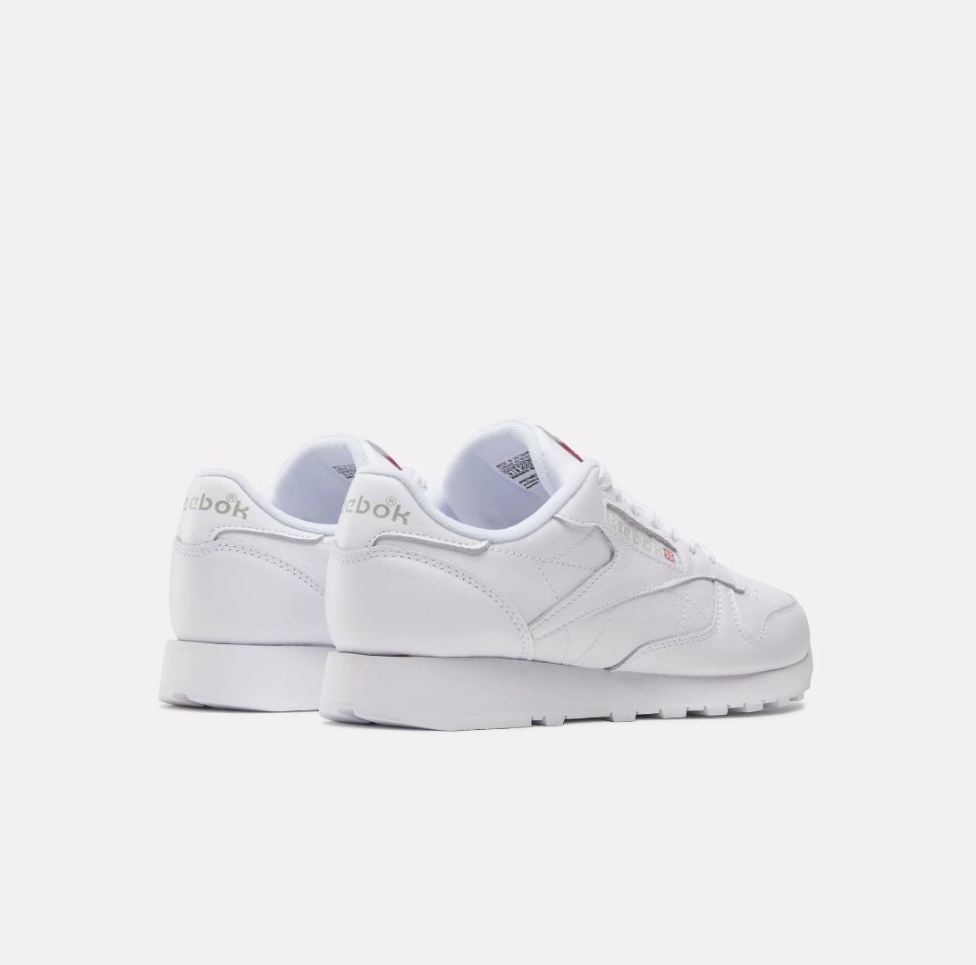 REEBOK UNISEX CLASSIC LEATHER SHOE - WHITE/WHITE/PUGR