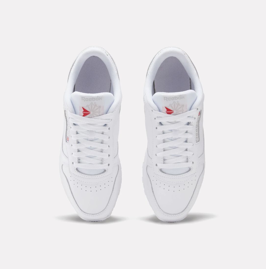 REEBOK UNISEX CLASSIC LEATHER SHOE - WHITE/WHITE/PUGR
