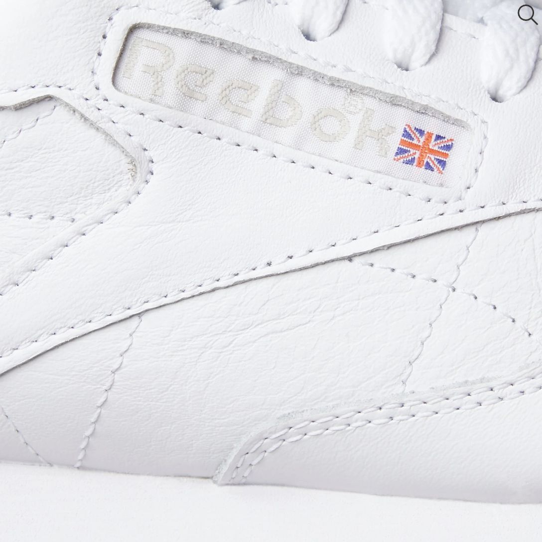 REEBOK UNISEX CLASSIC LEATHER SHOE - WHITE/WHITE/PUGR