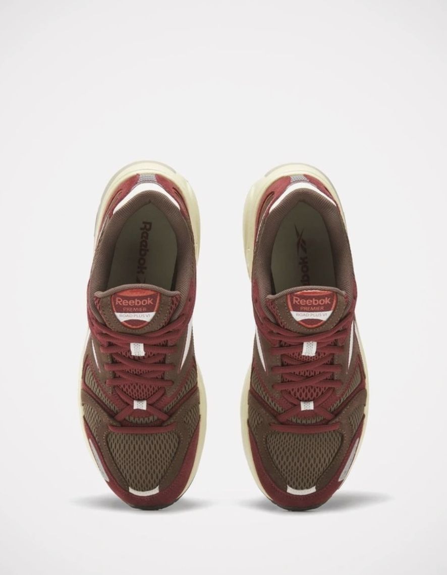 REEBOK MENS RBK PREMIER ROAD PLUS VI SHOE - MAHOGANY/RICH MAROON/CHALK