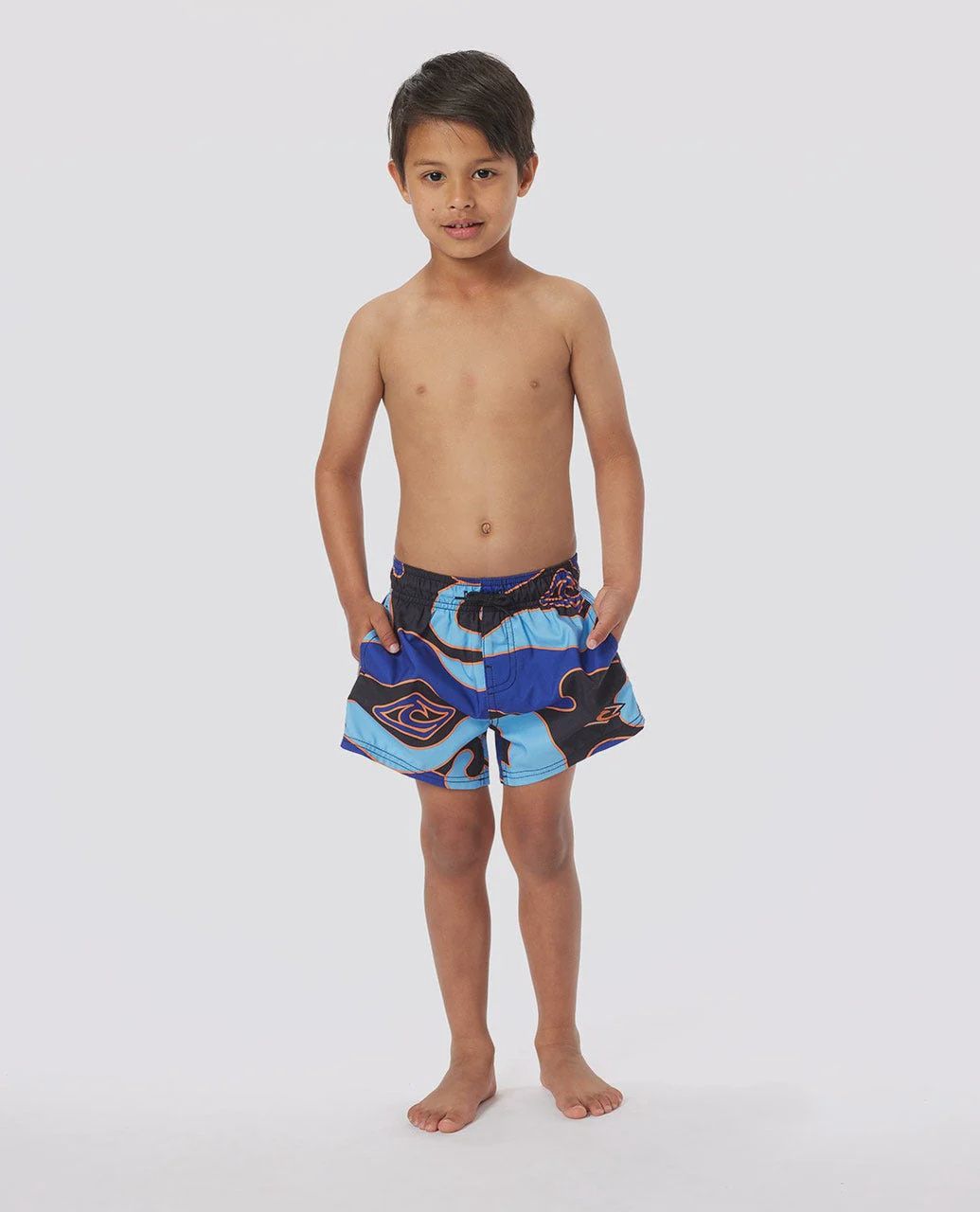 RIP CURL TODDLER  BOYS TUBE TOWN WAVES VOLLEY ELASTIC SHORT - WILD BERRY