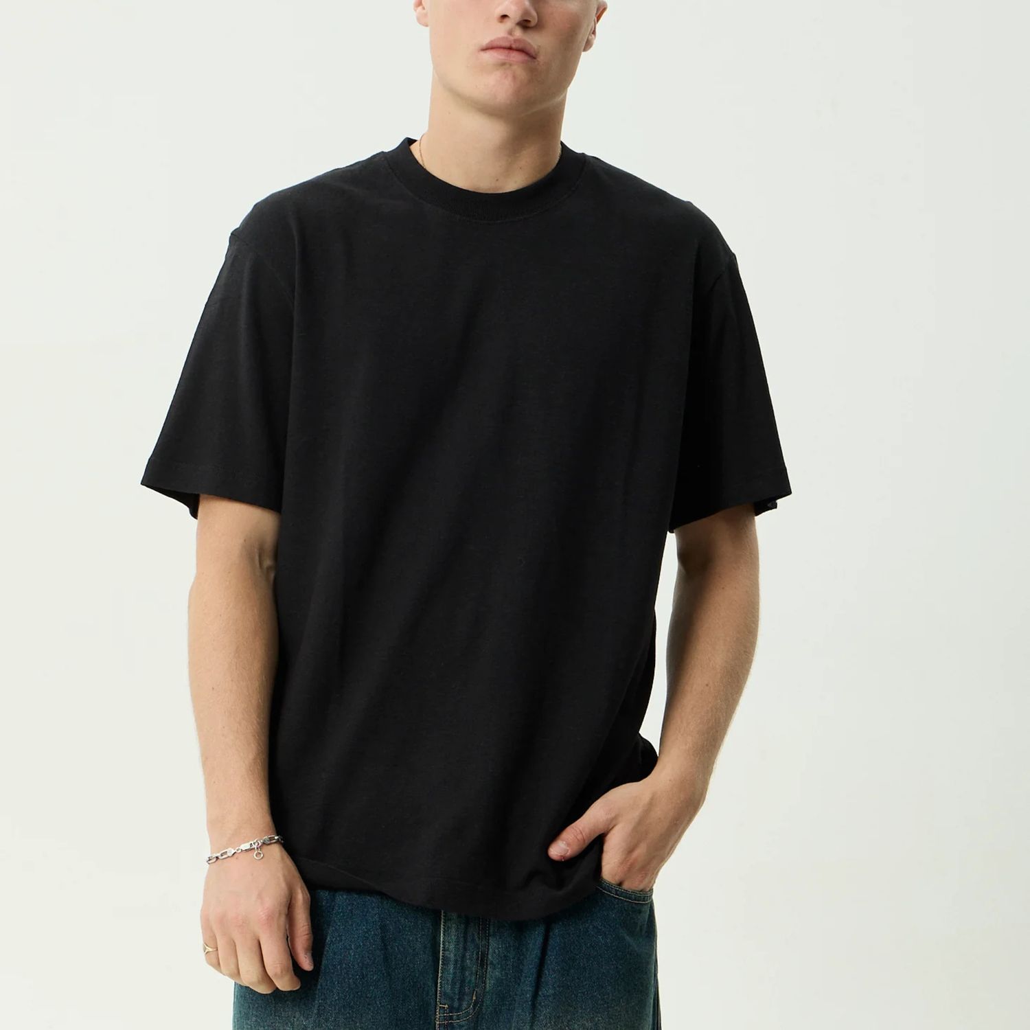 AFENDS MENS CLASSIC RETRO FIT SS TEE - BLACK