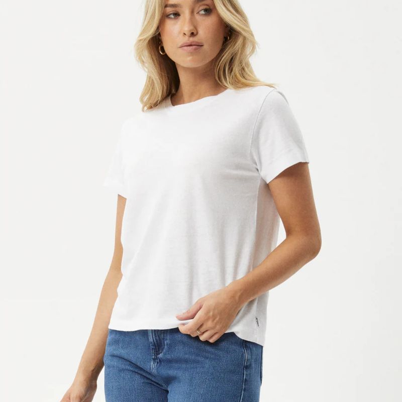 AFENDS LADIES EDEN REGULAR SS TEE - WHITE
