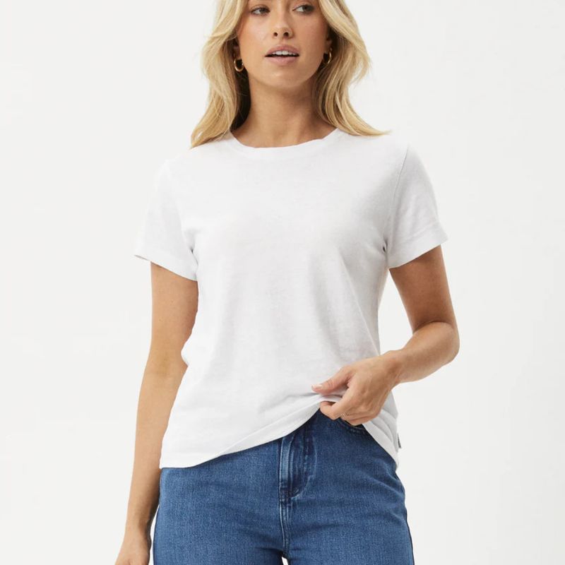 AFENDS LADIES EDEN REGULAR SS TEE - WHITE
