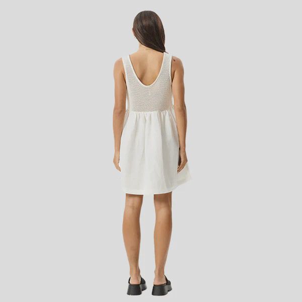 AFENDS LADIES DAKOTA MINI DRESS - WHITE