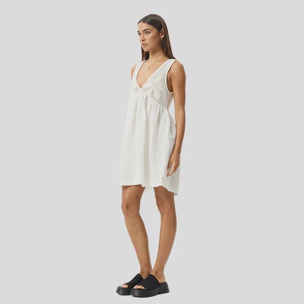 AFENDS LADIES DAKOTA MINI DRESS - WHITE