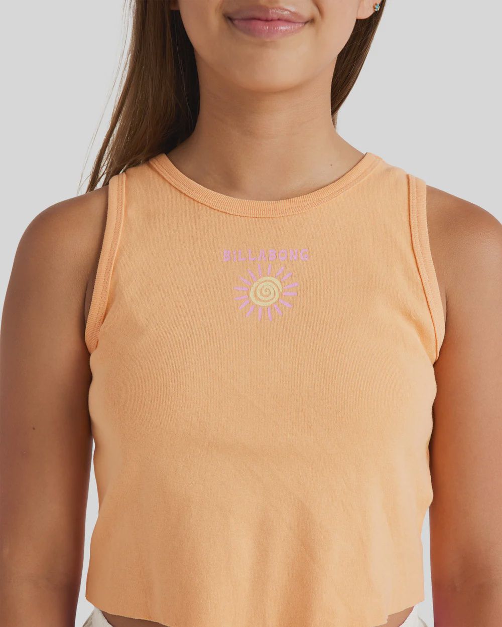 BILLABONG TEEN GIRLS WAVES AND SUN TANK - TANGY PEACH