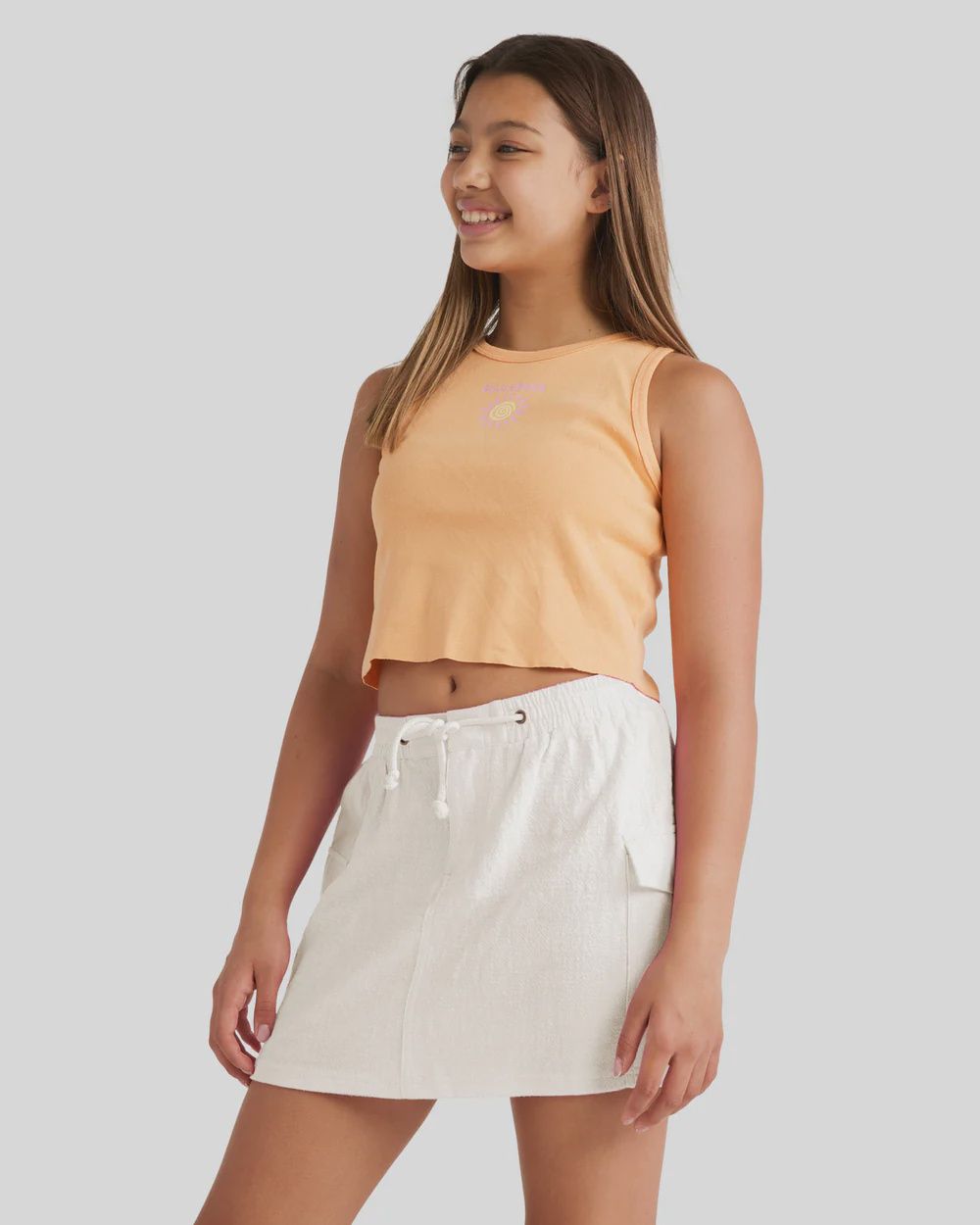 BILLABONG TEEN GIRLS WAVES AND SUN TANK - TANGY PEACH