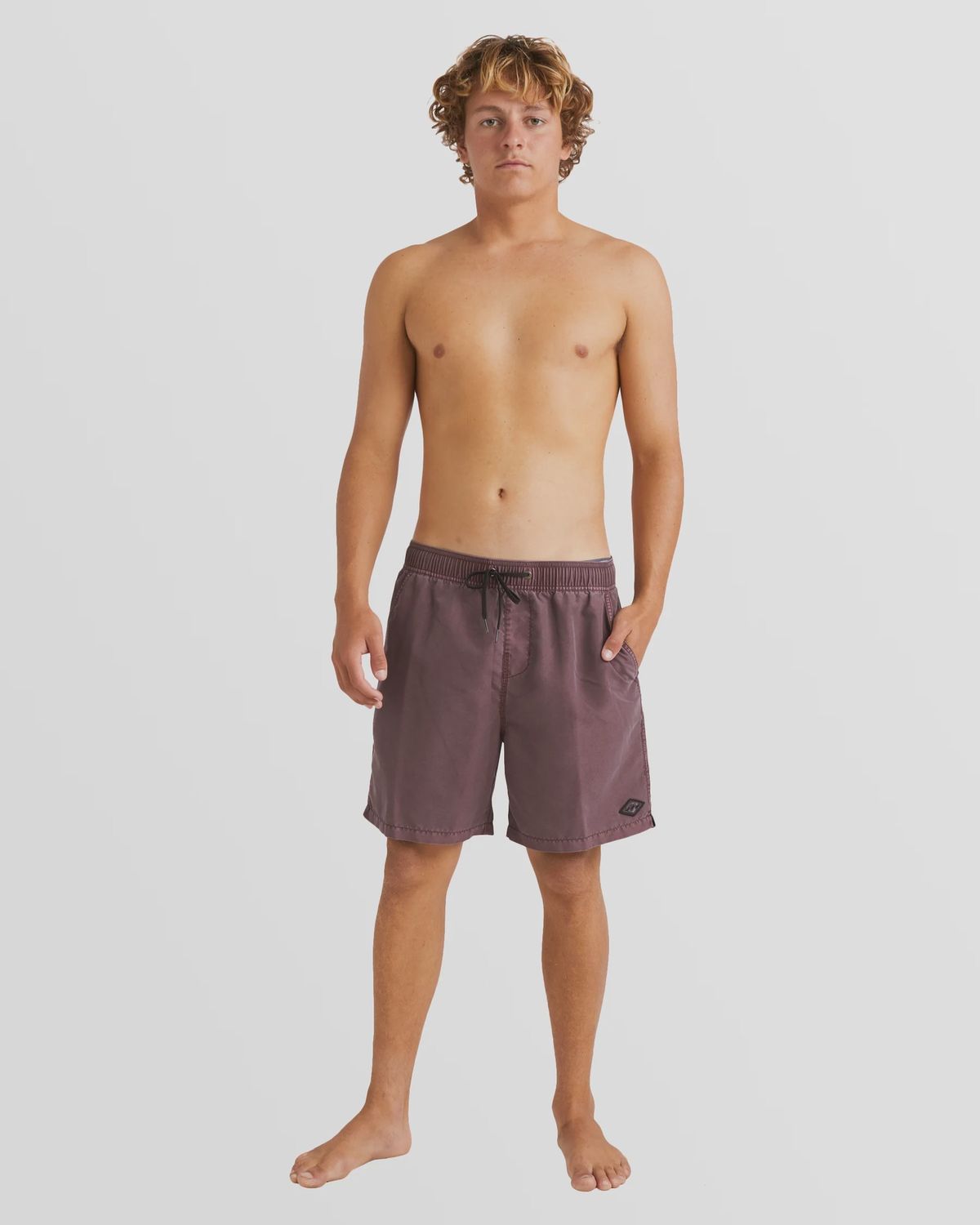 BILLABONG MENS ALL DAY OVERDYED LAYBACK ELASTIC SHORT - PORT