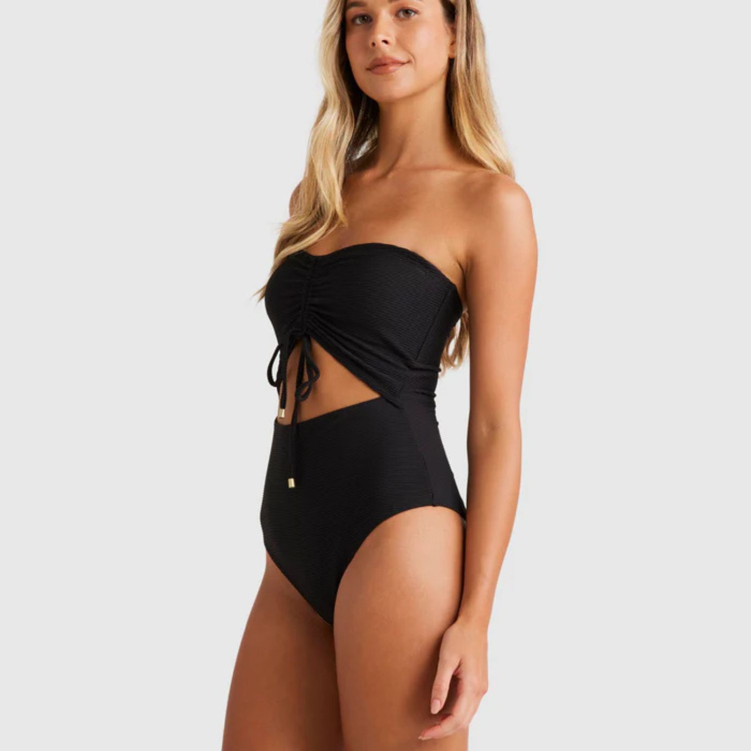 BILLABONG LADIES TANLINES BANDEAU ONEPIECE SWIM SUIT - BLACK