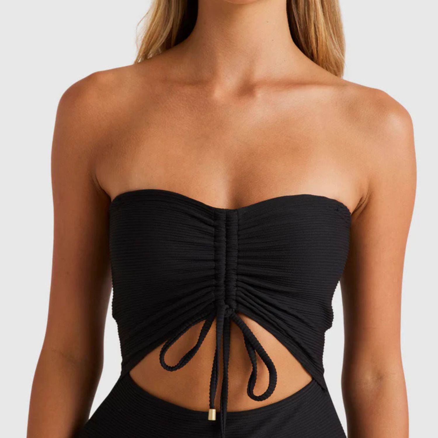 BILLABONG LADIES TANLINES BANDEAU ONEPIECE SWIM SUIT - BLACK