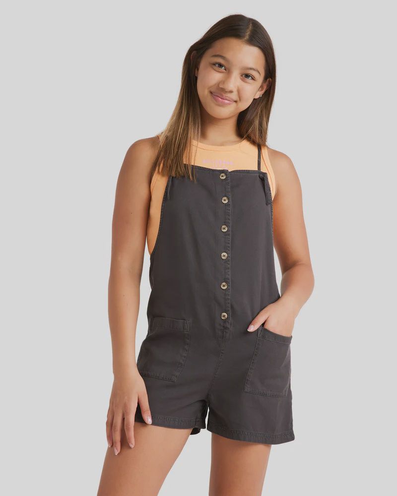 BILLABONG TEEN GIRLS WAVE WATCH JR PLAYSUIT - OFF BLACK