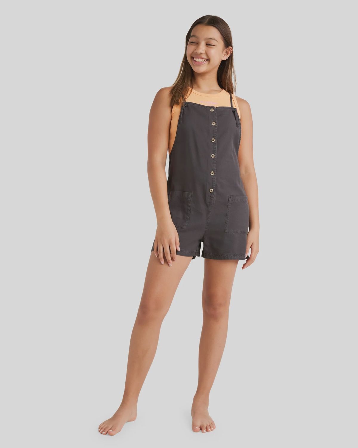 BILLABONG TEEN GIRLS WAVE WATCH JR PLAYSUIT - OFF BLACK