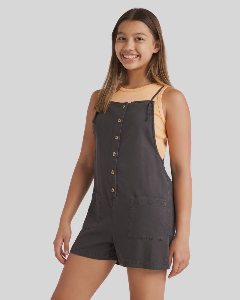 BILLABONG TEEN GIRLS WAVE WATCH JR PLAYSUIT - OFF BLACK