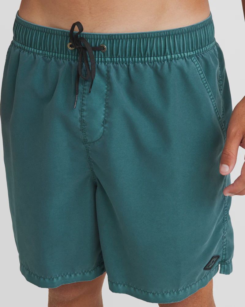 BILLABONG MENS ALL DAY OVERDYED LAYBACK SHORT - MARINE GREEN