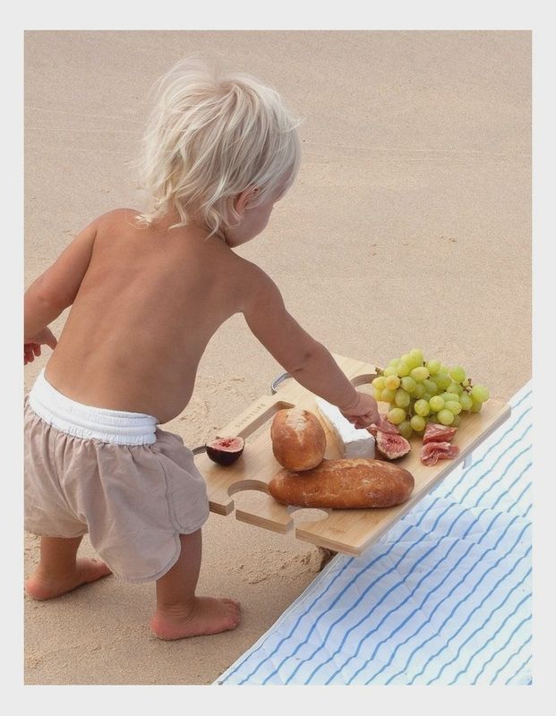 SUNNYLIFE Portable Picnic Table Le Weekend Natural - NATURAL