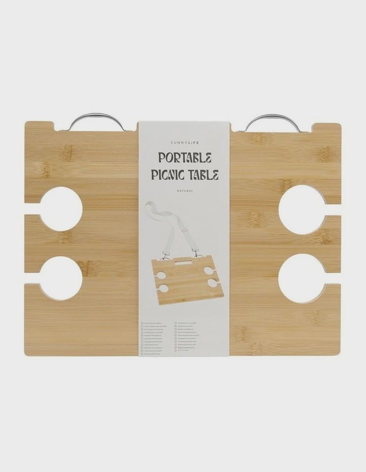 SUNNYLIFE Portable Picnic Table Le Weekend Natural - NATURAL