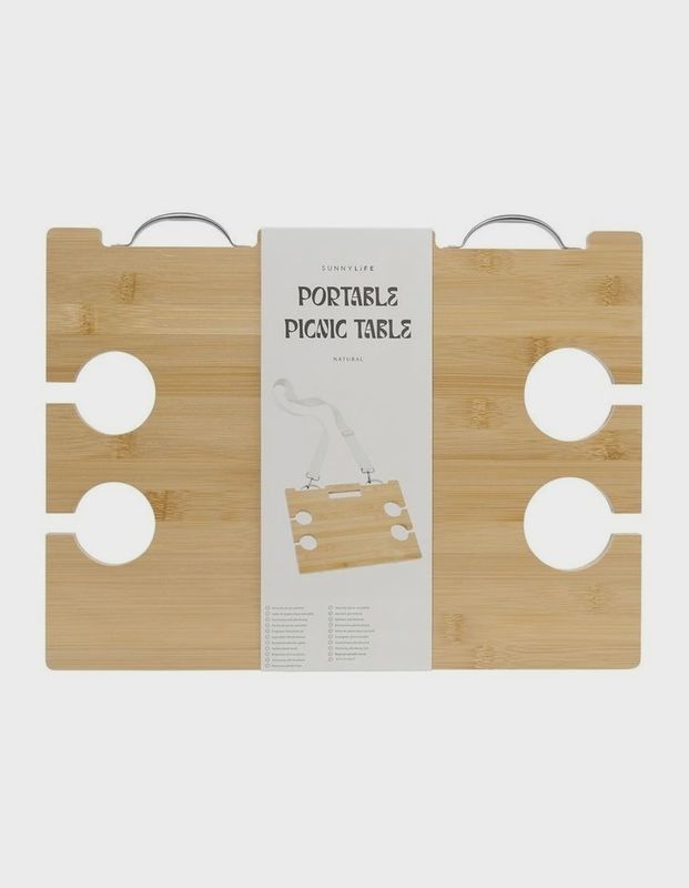 SUNNYLIFE Portable Picnic Table Le Weekend Natural - NATURAL