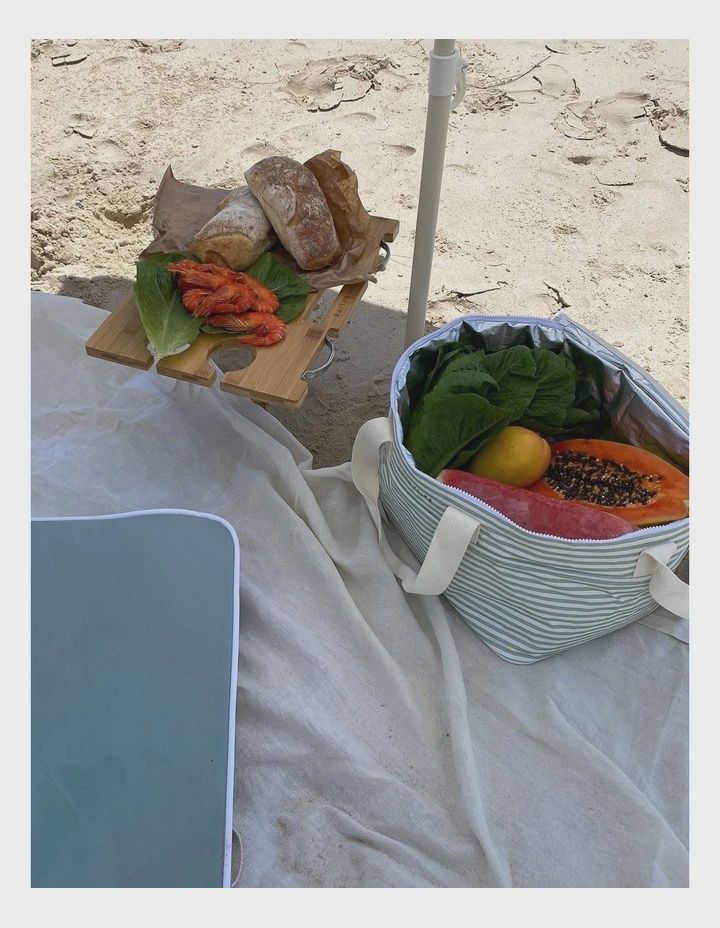 SUNNYLIFE Portable Picnic Table Le Weekend Natural - NATURAL