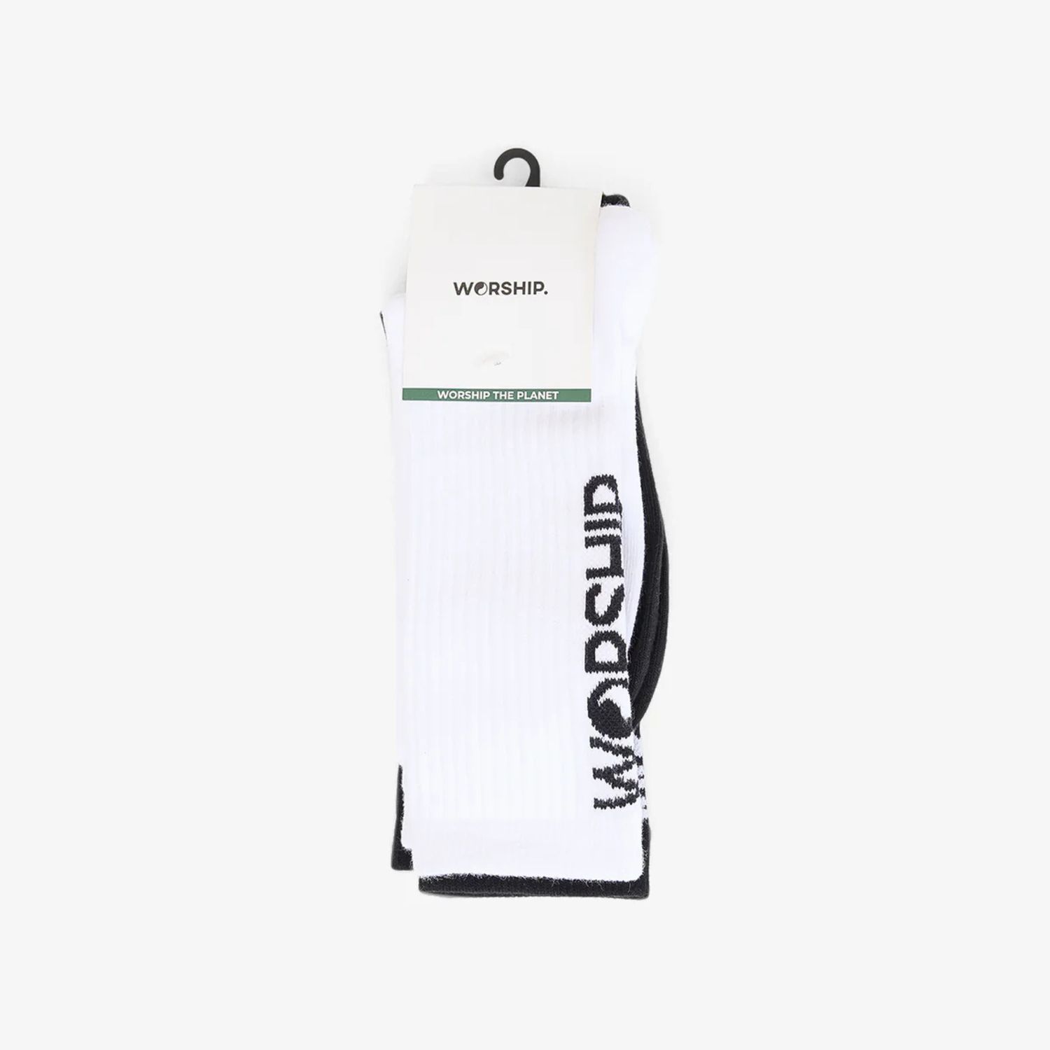 WORSHIP CORE SOCKS ORGANIC 2 PACK- WHITE/ BLACK