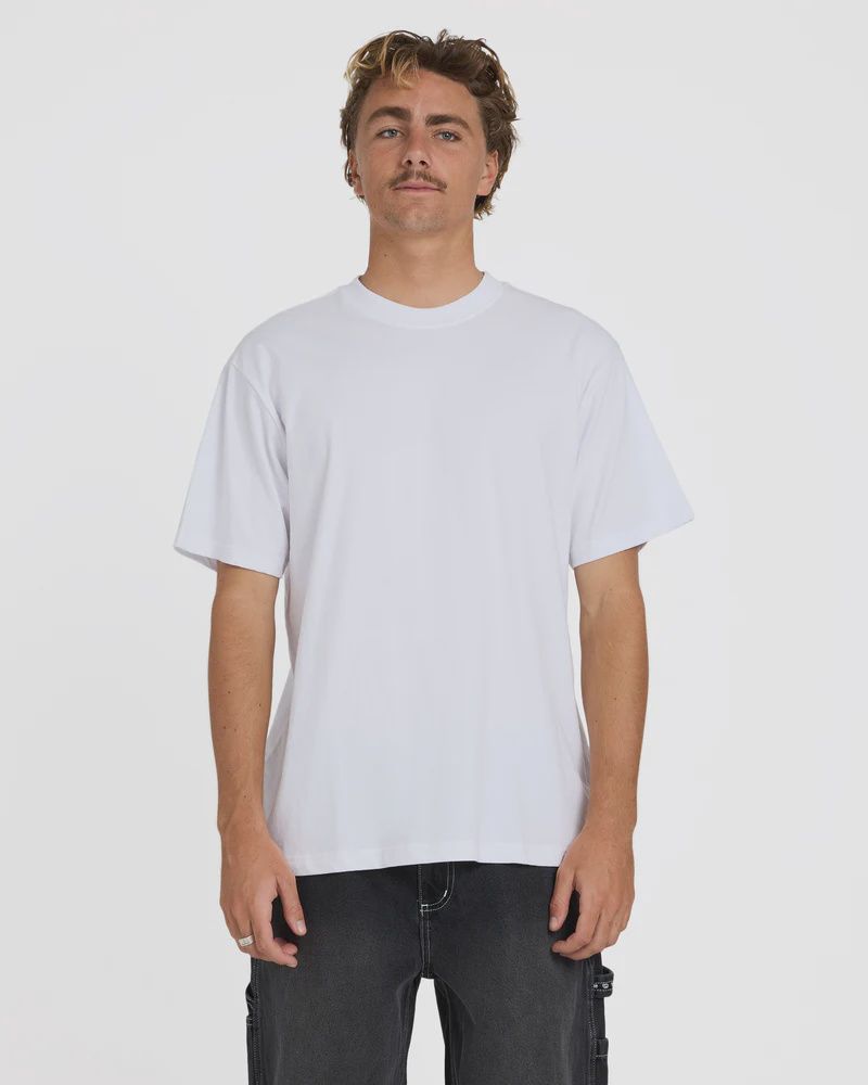 BILLABONG MENS PREMIUM WAVE WASH SS TEE- WHITE