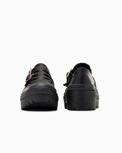 CONVERSE LADIES CT LUGGED HEEL MJ LOW - BLACK/BLACK/GOLD