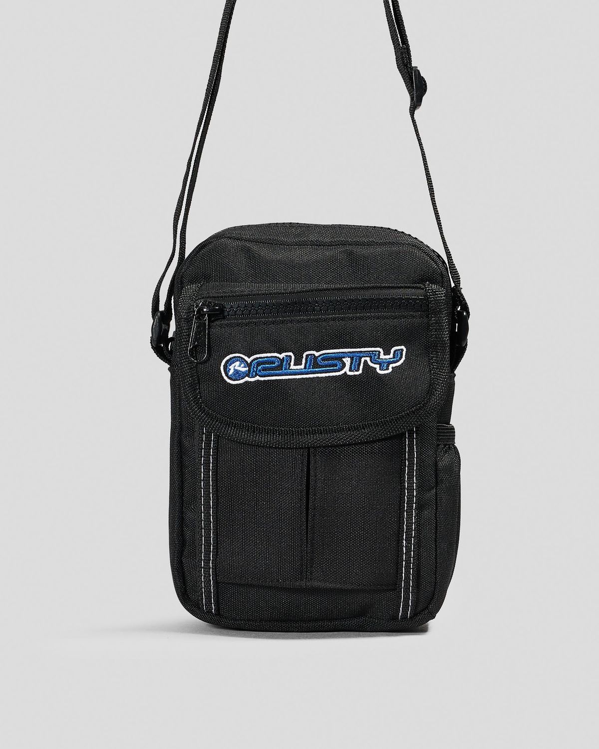 RUSTY MENS STRINGER CROSSBODY BAG - BLACK