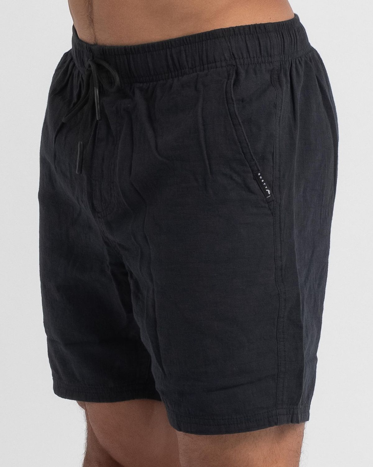 RUSTY MENS OVERTONE ELASTIC SHORT - BLACK