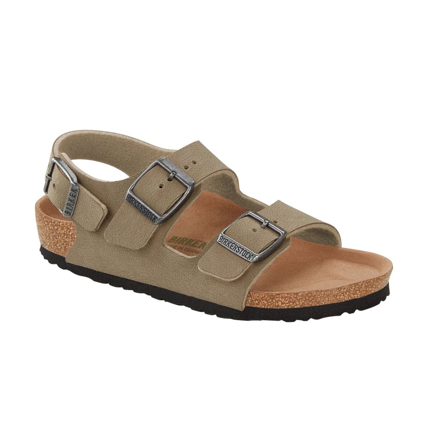 BIRKENSTOCK KIDS MILANO VEGAN BIRKIBUC NARROW- FADED KHAKI