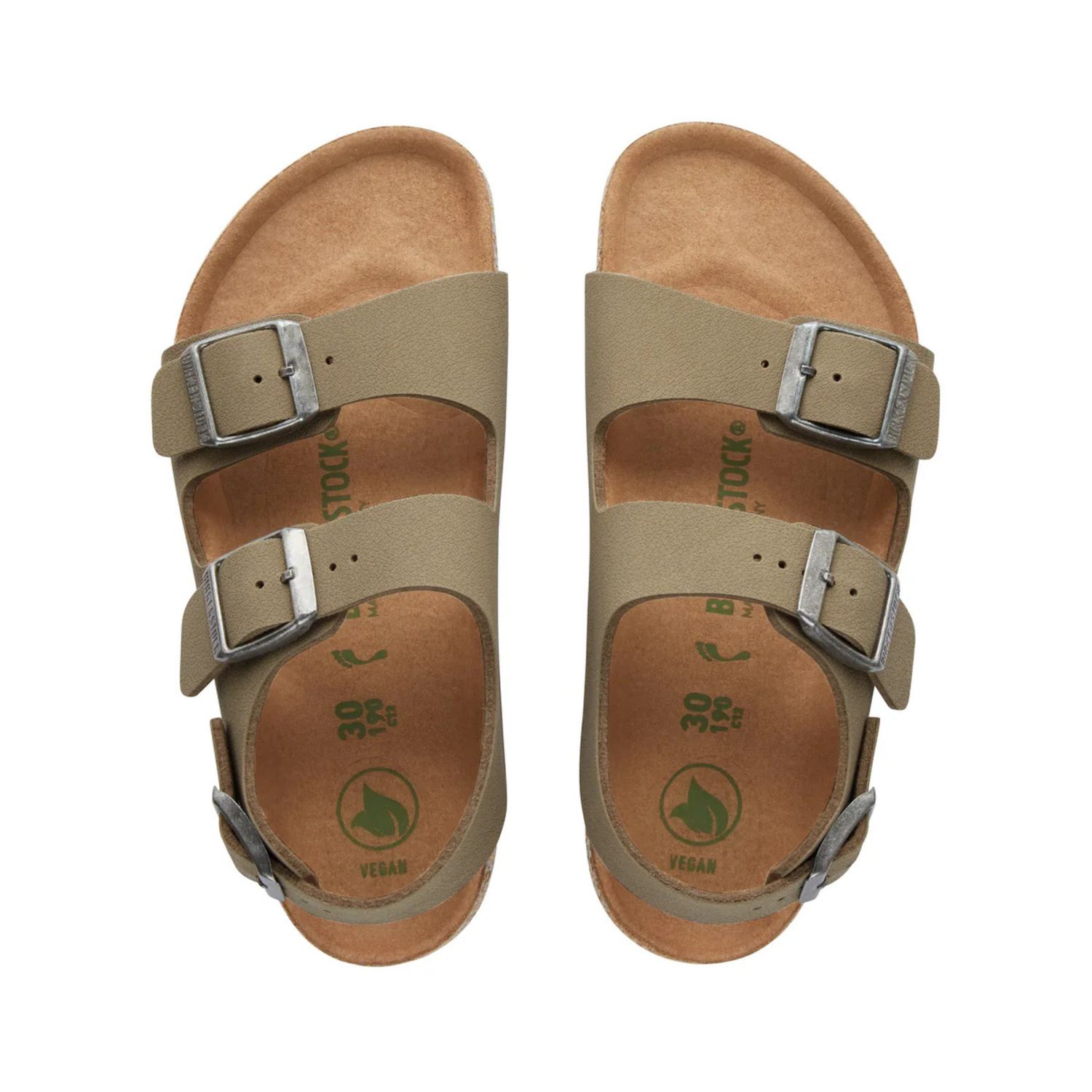 BIRKENSTOCK KIDS MILANO VEGAN BIRKIBUC NARROW- FADED KHAKI