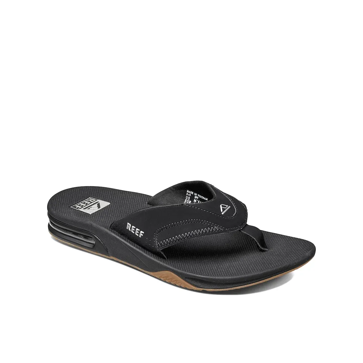 REEF MENS FANNING THONG - BLACK/SILVER