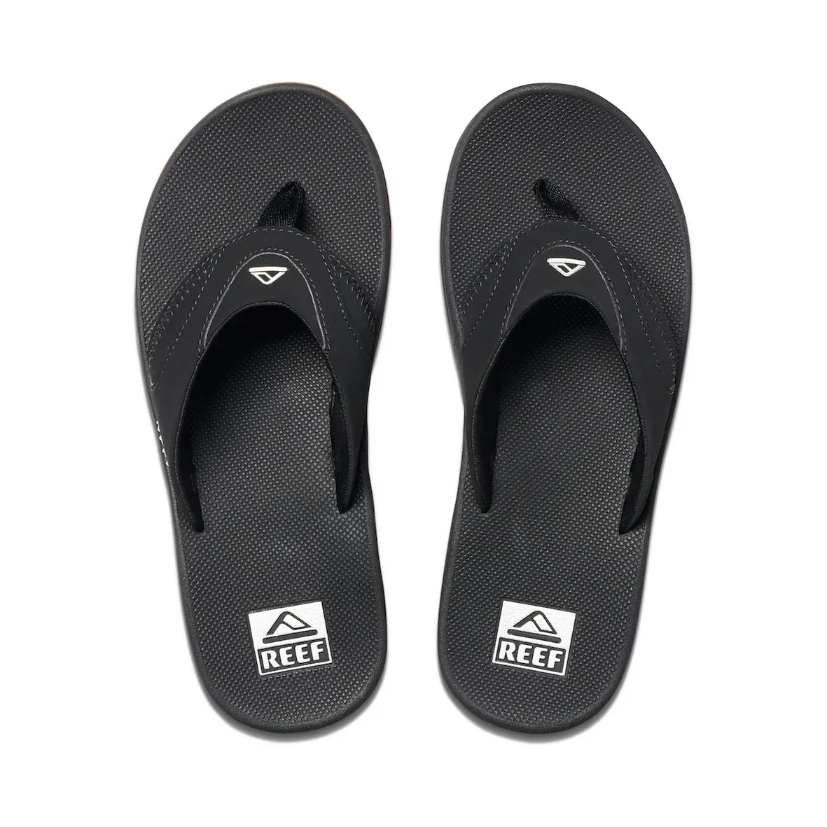 REEF MENS FANNING THONG - BLACK/SILVER
