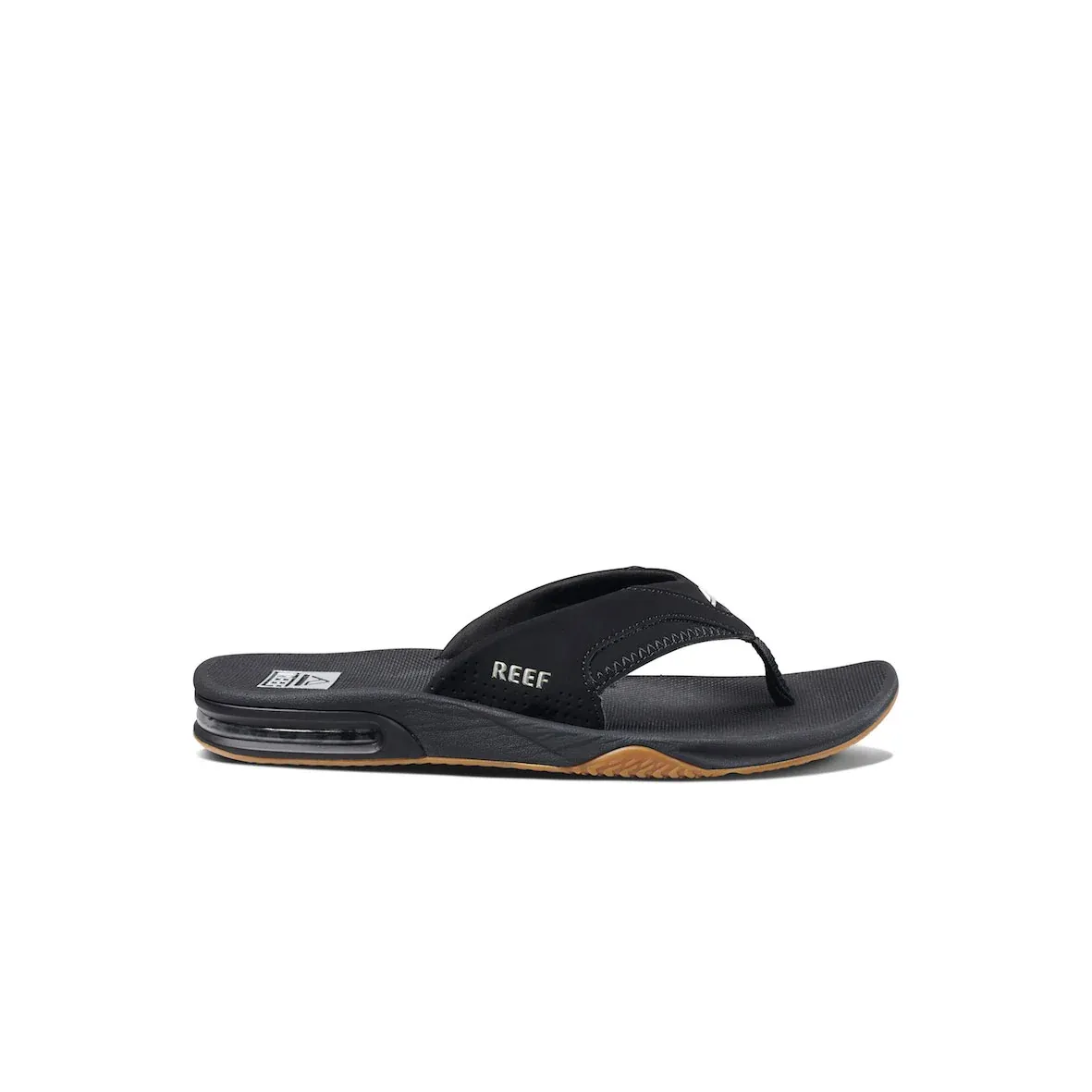 REEF MENS FANNING THONG - BLACK/SILVER