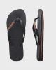 HAVAIANAS RUBBER LOGO - BLACK/NEON ORANGE