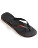 HAVAIANAS RUBBER LOGO - BLACK/NEON ORANGE