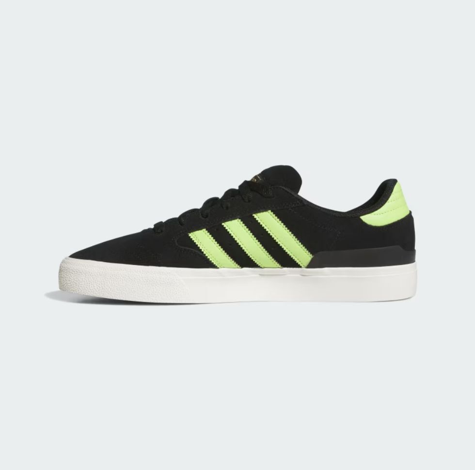 ADIDAS BUSENITZ VULC II SHOES- CBLACK/SSLIME/GOLDMT