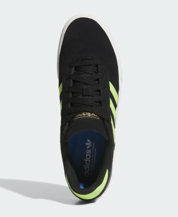 ADIDAS BUSENITZ VULC II SHOES- CBLACK/SSLIME/GOLDMT