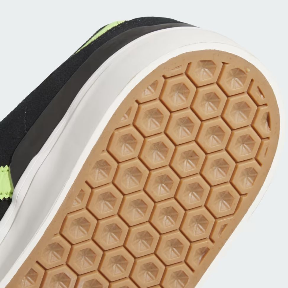 ADIDAS BUSENITZ VULC II SHOES- CBLACK/SSLIME/GOLDMT