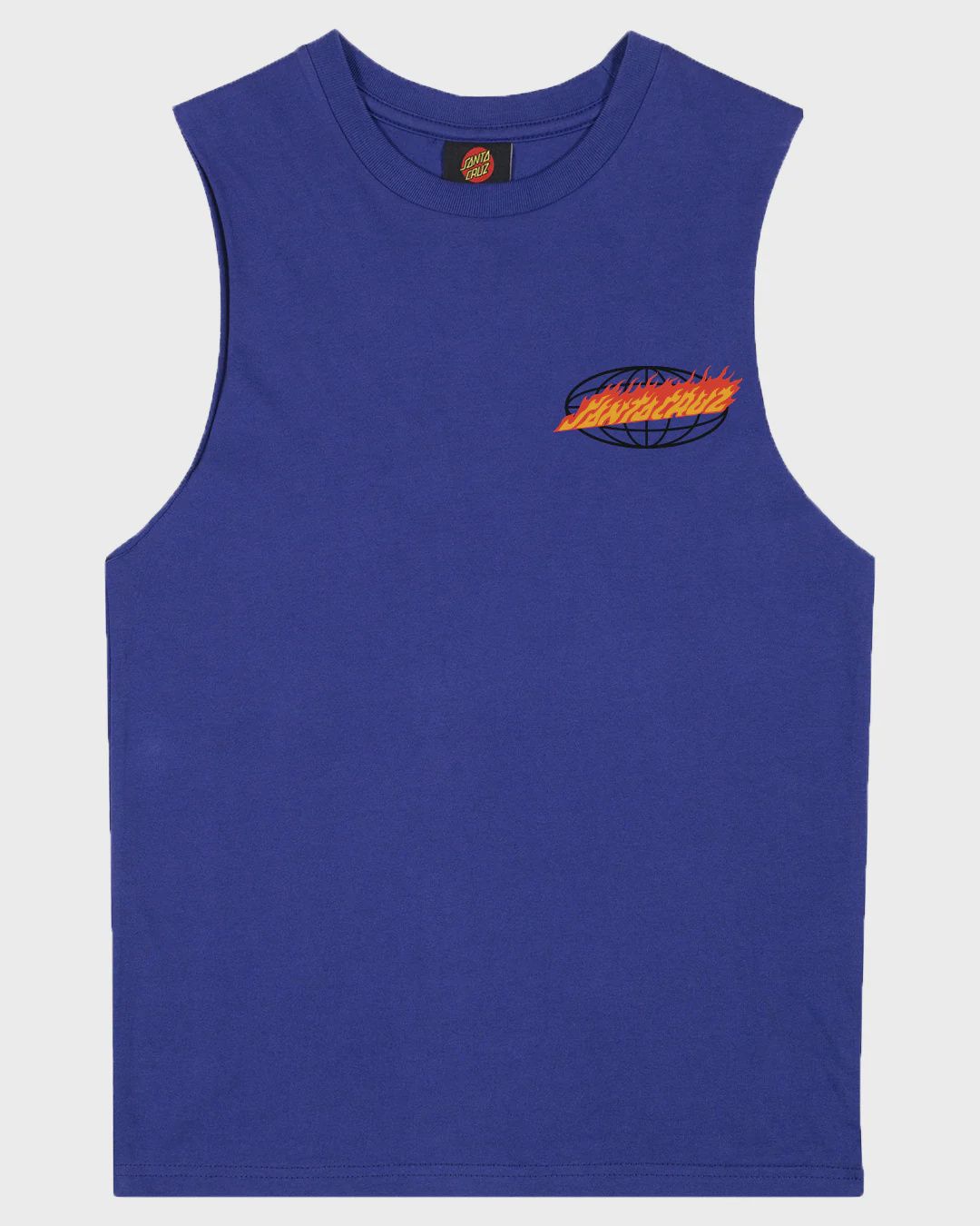 SANTA CRUZ BOYS GLOBAL FLAME DOT MUSCLE - DARK BLUE
