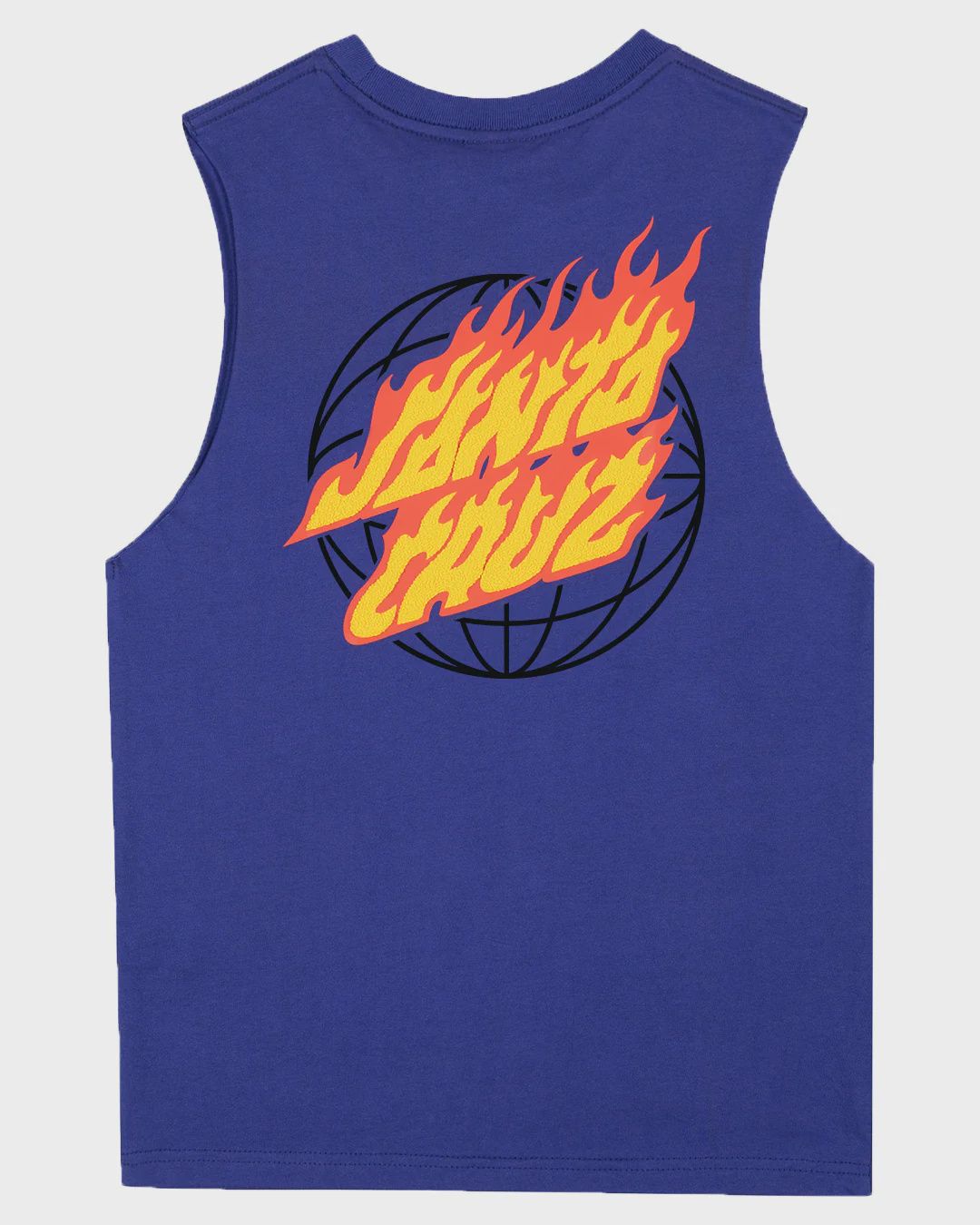 SANTA CRUZ BOYS GLOBAL FLAME DOT MUSCLE - DARK BLUE