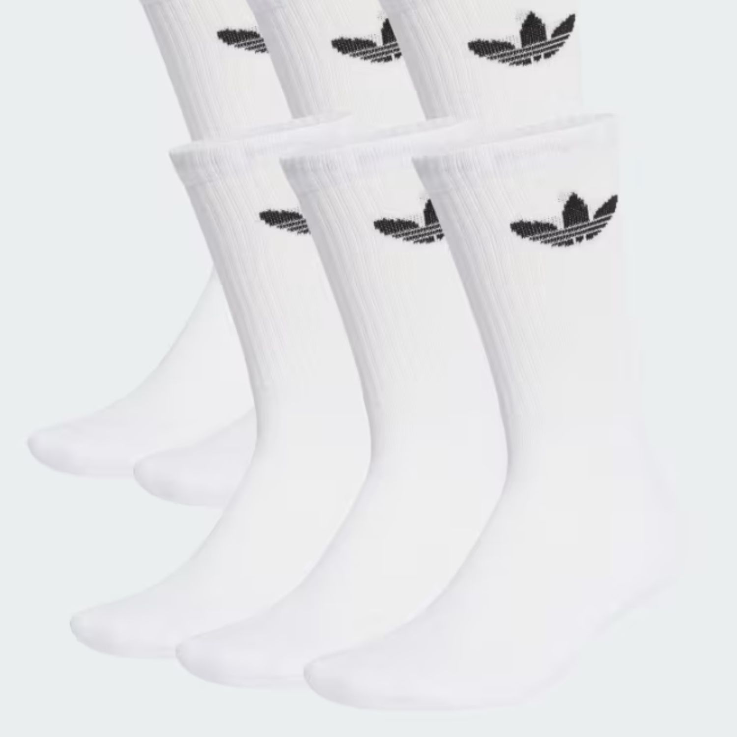 ADIDAS TREFOIL CREW SOCK 6 PACK - WHITE